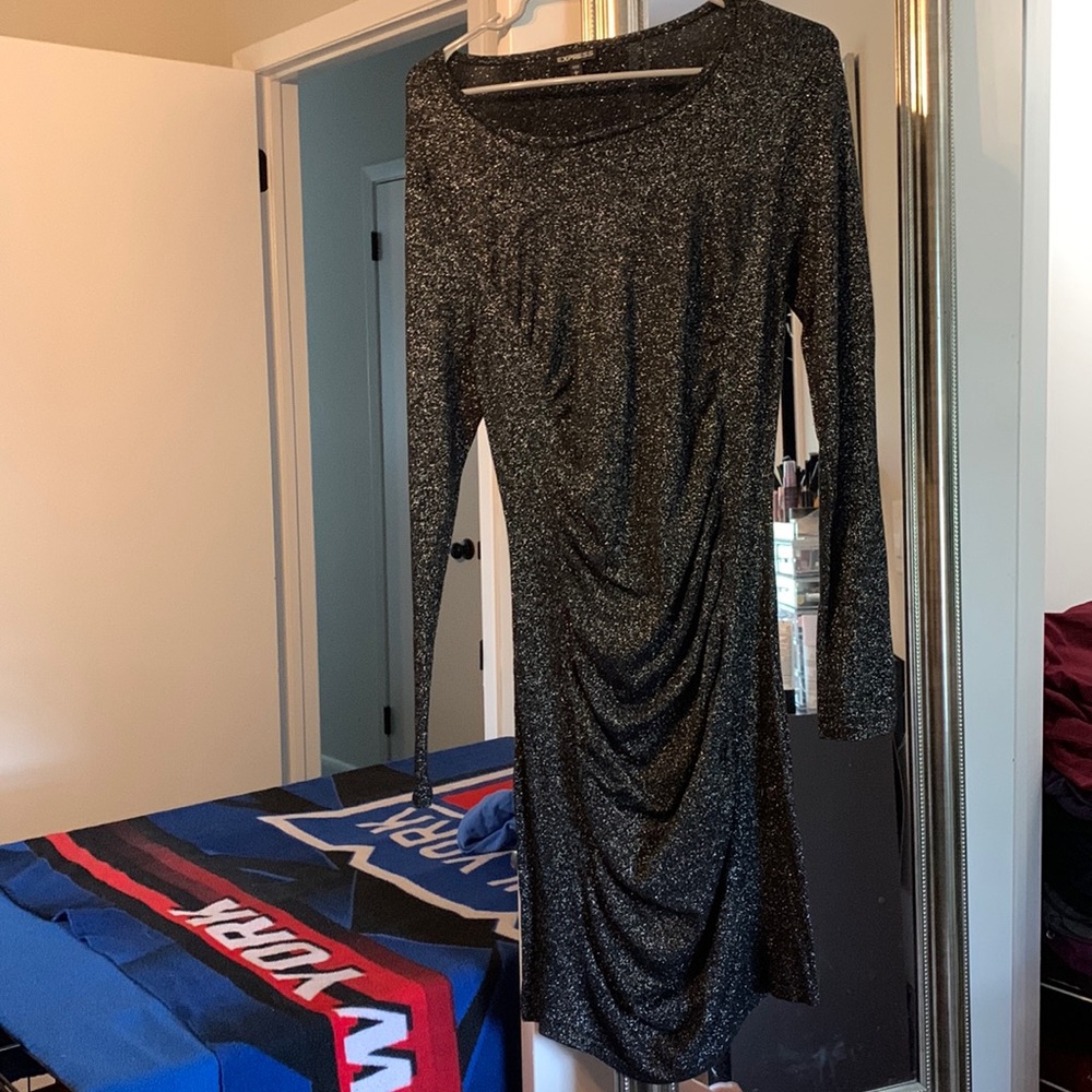 Black sparkly long sleeve dress from Express. Size large